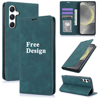 Étui portefeuille magnétique robuste en cuir PU et TPU mat de luxe, style vintage, avec support et protection antichoc anti-rayures pour téléphone