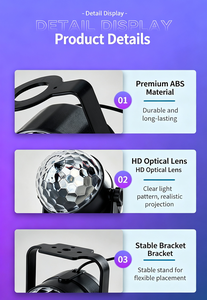 Lámpara giratoria de bola mágica de cristal multicolor, soporte con control remoto, lámpara mágica, lámpara láser con control de sonido, mini cristal - Product Image 3