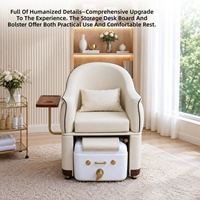 Fauteuil de pédicure électrique moderne de luxe avec lampe LED 7 couleurs, système de jets sans tuyau, drainage automatique, spa pour les pieds pour salon de manucure