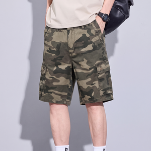 Pantalones Cortos Cargo de Camuflaje Personalizados para Hombre, Cintura Media, Cierre de Botones, Cordón Ajustable, Estilo Urbano, 100% Algodón Canvas, Ropa de Trabajo, Venta al por Mayor OEM TKAN7736 - Product Image 2