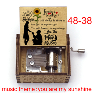 Regalos para el Día <span class=keywords><strong>de</strong></span> la Madre, Caja Musical con Melodía 'You Are My Sunshine', Mecanismo <span class=keywords><strong>de</strong></span> Caja Musical <span class=keywords><strong>de</strong></span> Madera con Manivela, Regalo para el Día <span class=keywords><strong>de</strong></span> San Valentín - Product Image 4
