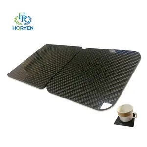 Квадратная подставка под чашку для кофе и чая из углеродного волокна, 10 см