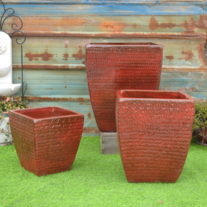 Macetas y macetas de cerámica esmaltadas para flores, color azul y blanco, venta al por mayor - Product Image 5