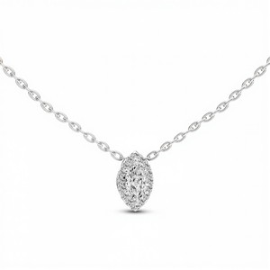 Colgante Clásico con Diamante Cultivado en Laboratorio de Corte Marquesa de 0.50 Ct, Color VVS VS EF, Plata de Ley 925, Oro de 10KT 14KT 18KT, Joyería para Uso Diario - Product Image 4