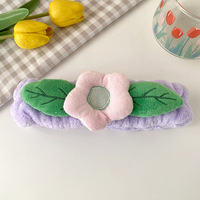 Bandeau élastique réutilisable en velours flanelle, style européen et américain, avec logo personnalisé, motif floral créatif, pour femmes, pour le lavage du visage et les soins capillaires