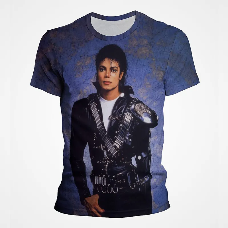 Michael Jackson 3D Print T-shirts Men's Streetwear Women O-Neck Short Sleeve Loose Tops Male Hip-Hop Tshirts Summer Kids Clothes