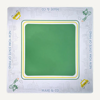 Tapis de Mahjong américain antidérapant en néoprène, motif Holly Jolly Christmas London, 33,5 pouces, silencieux, pour soirées de jeu en club NMJL