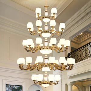 โคมไฟระย้าคริสตัลแบบจักรวรรดิสำหรับล็อบบี้โรงแรม โคมไฟห้อยเพดานสำหรับบราซิล โคมไฟห้อยเพดานหยกสไตล์ยุโรปเหนือแบบเรียบง่าย - Product Image 6