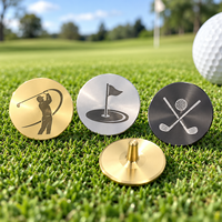Marqueur de balle de golf en métal moulé sur mesure avec design gratuit, logo gravé sur poteau métallique, marqueur de balle de golf vierge pour souvenir de parcours de golf