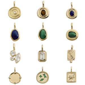 Colgantes DIY de Piedras Preciosas para Collar: Lapislázuli, Malaquita, Ojo de Tigre, Cristal Transparente, Ovalados, Redondos, Rectangulares, Joyería Fina - Product Image 1