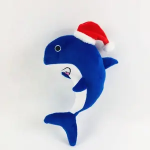 क्रिसमस उपहार के लिए आलीशान खिलौना कुत्तों चीख़ समुद्र जानवरों डॉल्फिन और लॉबस्टर पालतू कुत्ते चबाना खिलौने