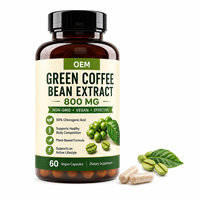 Cápsulas de Extracto de Café Verde Vegano Sin GMO, Ácidos Clorogénicos Estandarizados, Fórmula a Base de Plantas con Etiqueta Limpia, Bienestar Diario