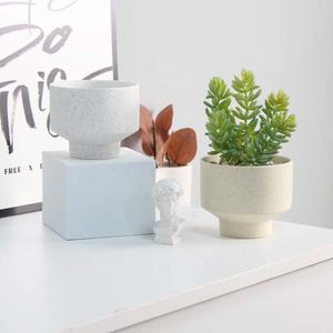 YBH Pot lilin dan bunga, hiasan ganda keramik Desain unik Modern dalam ruangan Pot sukulen Matte untuk penggunaan di taman - Product Image 2