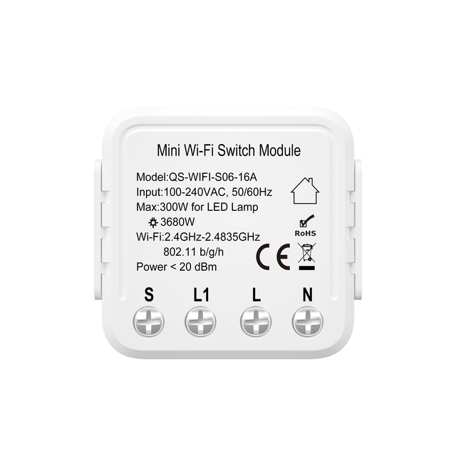 For Smart Switch WiFi Relay Power Monitor Module 16A Home Automation Google Home Alexa Compatible PC Material 3-Year Warranty