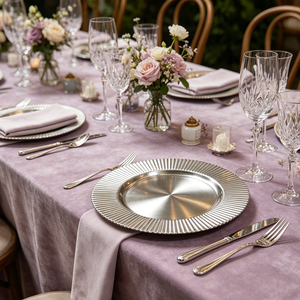 Assiettes de présentation rondes en plastique PP de 13 pouces, populaires et durables, personnalisables, pour la décoration de dîners, fêtes et mariages, <span class=keywords><strong>lot</strong></span> en gros - Product Image 6