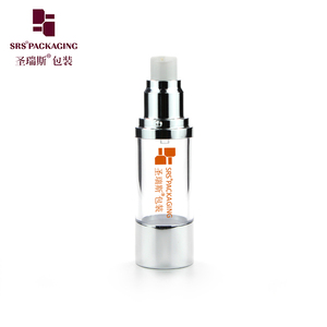 Botella <span class=keywords><strong>de</strong></span> Plástico Transparente Vacía A022C con Bomba <span class=keywords><strong>de</strong></span> Aire Libre Plateada y Tapa Transparente para Cuidado Facial, Crema <span class=keywords><strong>CC</strong></span> - Product Image 4