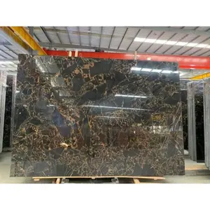 현대 터키 Portoro 대리석 골드 정맥 광택 네로 Portoro 대리석 커팅 보드 타일 바닥 블랙 대리석