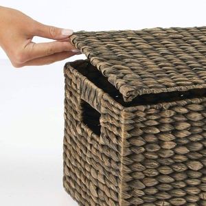 Cesto in Tessuto Oxford Nero, Scatola Portaoggetti per Alimenti, Unico Contenitore per <span class=keywords><strong>Pane</strong></span> in Poliestere, Sacchi con Coulisse, Cesto in <span class=keywords><strong>Vimini</strong></span> Durevole in Legno Massello - Product Image 6