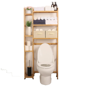 Étagère de rangement de salle de bain en bambou extra large à 3 niveaux, organisateur de rangement au-dessus des toilettes avec étagère réglable au-dessus de la toilette pour la salle de bain - Product Image 1