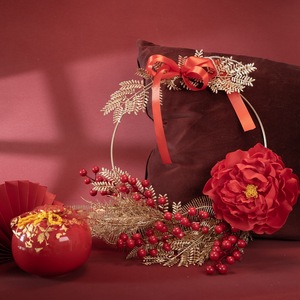 Guirlande artificielle CallaFloral, fruits rouges porte-bonheur, décoration en plastique pour mariage, maison, nouvel an CF01051 - Product Image 1