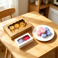 Boîtes rigides à fentes écologiques de qualité alimentaire en gros 18*11*4 cm en carton blanc 300G avec fenêtre en PET pour desserts et biscuits