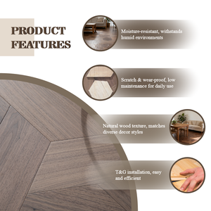 <span class=keywords><strong>Parquet</strong></span> en <span class=keywords><strong>bois</strong></span> d'ingénierie multicouche à motif <span class=keywords><strong>hexagonal</strong></span> moderne en noyer noir, durable pour cuisine et salle de bain - Product Image 6