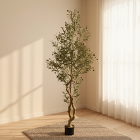 Grand Arbre d'Olivier Artificiel Géant en Plastique Unique 210cm - Plante Artificielle Écologique Premium pour Décoration de Mariage, Salon et Bureau