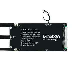 Maxkgo kim loại tản nhiệt lithium pin mạch BMS Board 22S 100A cho điện ván trượt