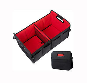 Organizador de Maletero para Vehículos de Lujo, Poliéster 600D + Cartón, Portátil, Compacto, con Asas, Diseño Plegable de 2 Compartimentos, para Asiento de Coche - Product Image 1