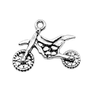 Pendentif breloque moto tout-terrain en alliage de zinc argenté antique pour la fabrication de colliers, bracelets et bijoux de véhicules, fournitures en gros - Product Image 3
