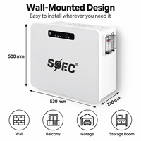 SOEC Magazyn Energii 10kWh 48V Boost Powerwall 3000W Supporte 8 Batteries LiFePO4 en Parallèle Bluetooth WiFi Stockage Domestique Empilable