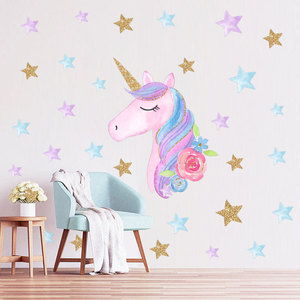 Notizie Colorful Unicorn <span class=keywords><strong>Sfondi</strong></span> Da Sogno <span class=keywords><strong>Cuore</strong></span> Stelle Carta Da Parati Per La Camera Da Letto Della Decorazione Della Casa Autoadesivo Della Parete TV Adesivi Lavagna - Product Image 1