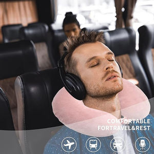 Bantal perjalanan busa memori murni 100% ditingkatkan, sandaran kepala pesawat portabel, bantal leher tidur untuk promosi perjalanan hadiah bisnis - Product Image 6