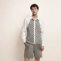 MOQ : 1 pièce |   Veste chemise en broderie de perles faite à la main en France, nouvelle industrie lourde chinoise Gong Jun, avec des perles cousues