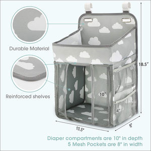 Convenient Nursery Caddy with Hanging Diaper <strong>Storage</strong> Polyester Backpack Nursery Organizer for <strong>Baby</strong> Essentials <strong>Old</strong> Diaper Bags - Product Image 4