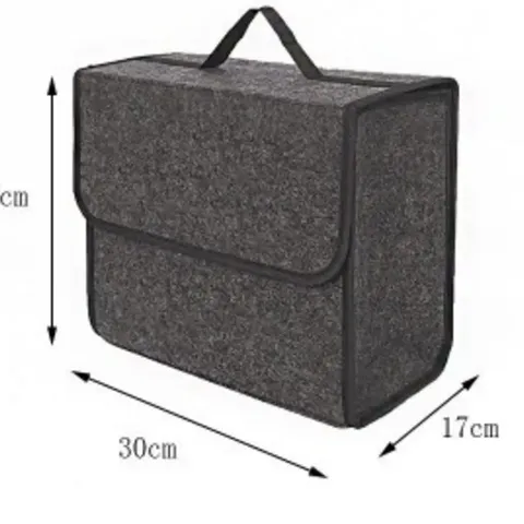 Functional Foldable PU Leather Polyester Eco-Friendly Car Boot Organizer Storage Bag Rectangle Car Trunk Storage Box 35L