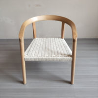 Chaise de salle à manger en corde tressée, chaises d'attente pour mariage, événements, style nordique moderne, fauteuil en bois de frêne