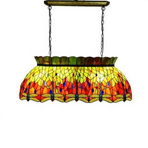 Lámpara Colgante LED de Vidrio Hecha a Mano con Diseño de Libélula de 42 Pulgadas, Seis Luces, para Mesa de Billar, Hogar, Bar, Comedor, Iluminación y Decoración - Product Image 6