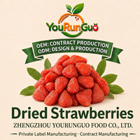 OEM Stroberi Kering AD Grosir, Manis Asam Kenyal, Camilan Buah Alami, Setengah Buah Utuh, Kemasan Vakum Premium 10kg