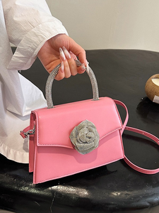 2025 Mini sacs à main de créateur de luxe tendance cristal Rose fleur orné de Satin avec doublure en cuir véritable nouveaux sacs à main de mode - Product Image 2