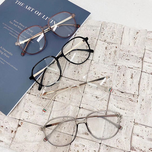 Monture de lunettes ovales anti-lumière bleue G, monture complète en acétate TR, lunettes d'ordinateur unisexe avec branches colorées P4-6039 - Product Image 4