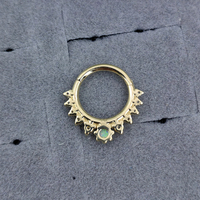 Boucles d'oreilles en or massif 14 carats, piercings en or massif, anneaux segmentés à charnière, piercings corporels, bijoux en gros, anneaux de nez