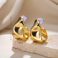 Pendientes de aro de dos tonos de acero inoxidable chapado en oro de diseño único 2025, joyería de moda hipoalergénica para mujer