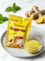 Sachets individuels de 18 g, boîte de 20 unités, sachets de thé instantané au curcuma et au gingembre