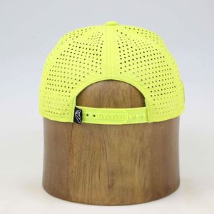 Casquettes de baseball sportives à visière plate, nouvelle conception tendance, imperméables, découpées au laser, avec trous personnalisés, vert fluorescent néon, <span class=keywords><strong>snapback</strong></span> - Product Image 2