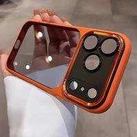 Coque de protection de luxe semi-transparente orange pour iPhone 17 Air, compatible avec Apple 11 12 13 14 15 16 17 Pro Max