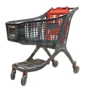 Quali Supermarket 180L Shopping Trolley Cart Plastic Grocery Trolley With Baby Seat