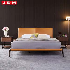 Derniers meubles de luxe pour chambre à coucher Ensemble de lit Lit double king size en bois massif avec tissu - Product Image 1