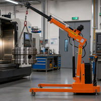 Grue mobile électrique complète de 2 tonnes à commande directe d'usine, grue d'atelier hydraulique non rotative avec flèche télescopique de 5,0 m, équipement de levage