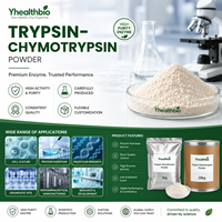 Poudre d'enzymes mixtes Trypsine Chymotrypsine en vrac pour la vente en gros, unités d'activité multiples, matière première certifiée HALAL